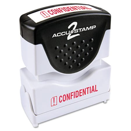 Accustamp2 Shutter Stamp With Anti Bacteria- Red- CONFIDENTIAL- 1.63 X .5
